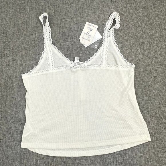NEW! Hippie Rose Lace Tank Top Cream‎ Ivory Lightweight Junior Large Scoop Neck - Picture 8 of 11